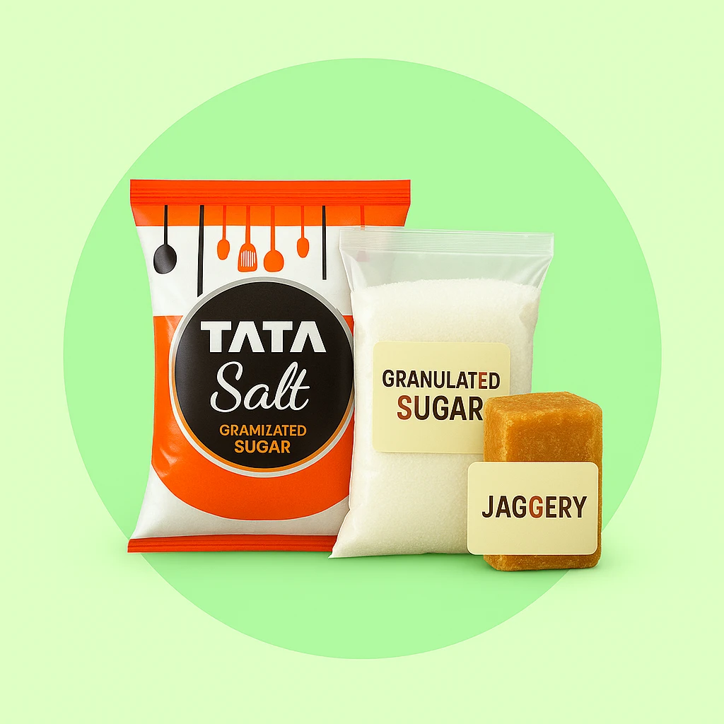 Salt,Sugar & Jaggery