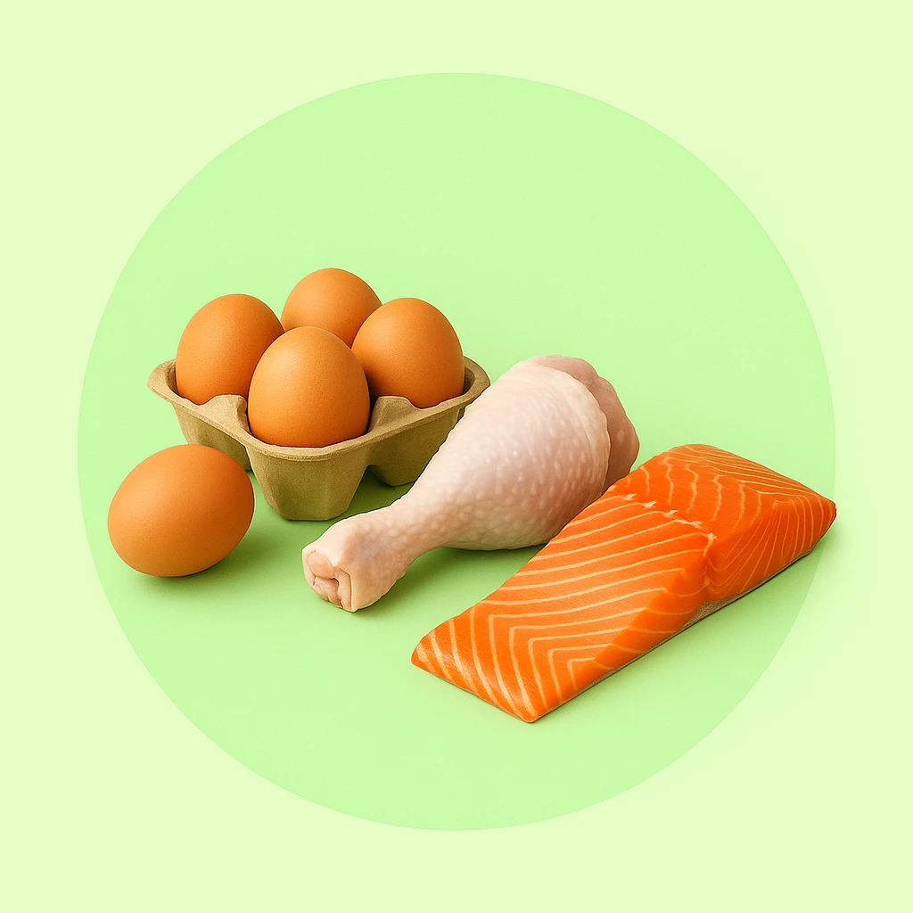 Eggs, Chicken & Fish