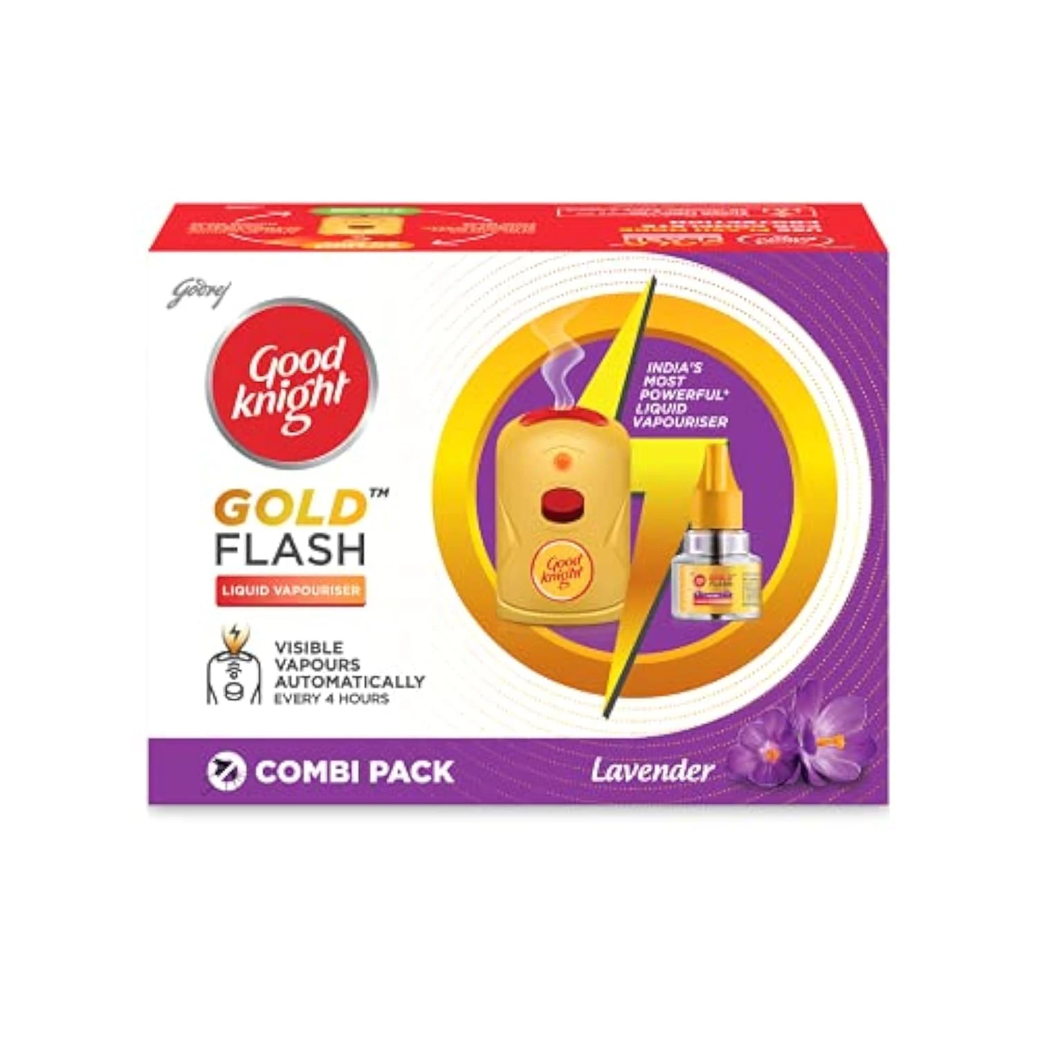 Good Knight Gold Flash Liquid Vaporiser Lavender (Machine + Refills)