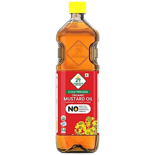 24 Mantra Organic Premium Cold Pressed Mustard Oil 1 l