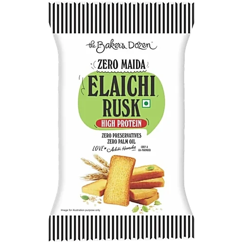 The Baker's Dozen Elaichi Rusk (Zero Maida, High Protein)