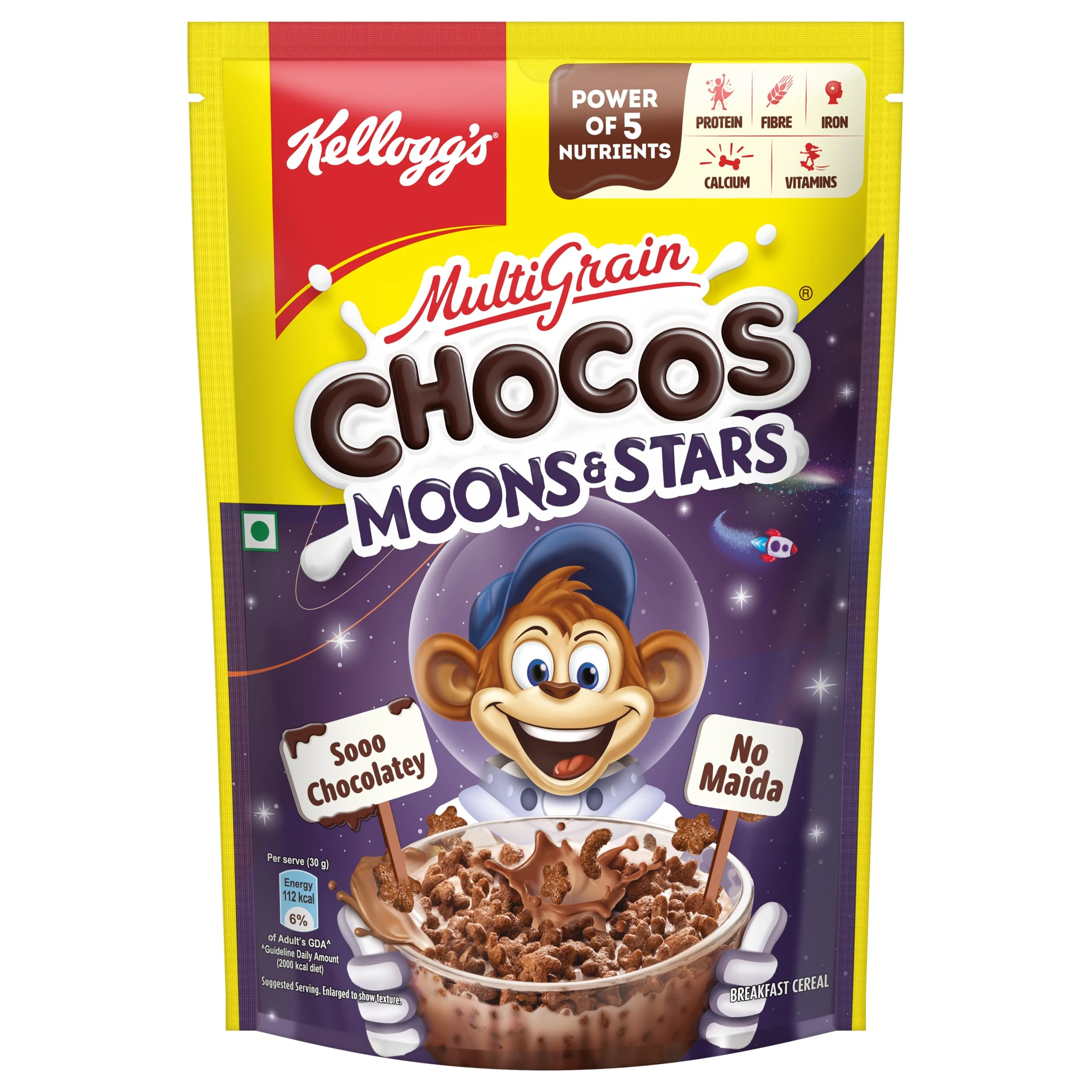Kellogg's Multigrain Chocos Moons & Stars Kids Cereal 360gm