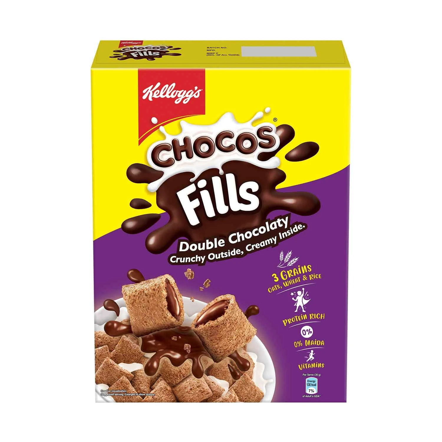 Kellogg's Double Chocolaty Fills Chocos (Crunchy Outside, Creamy Inside) 250g