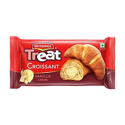 Britannia Treat Vanilla Creme Croissant 45 g (Pack)