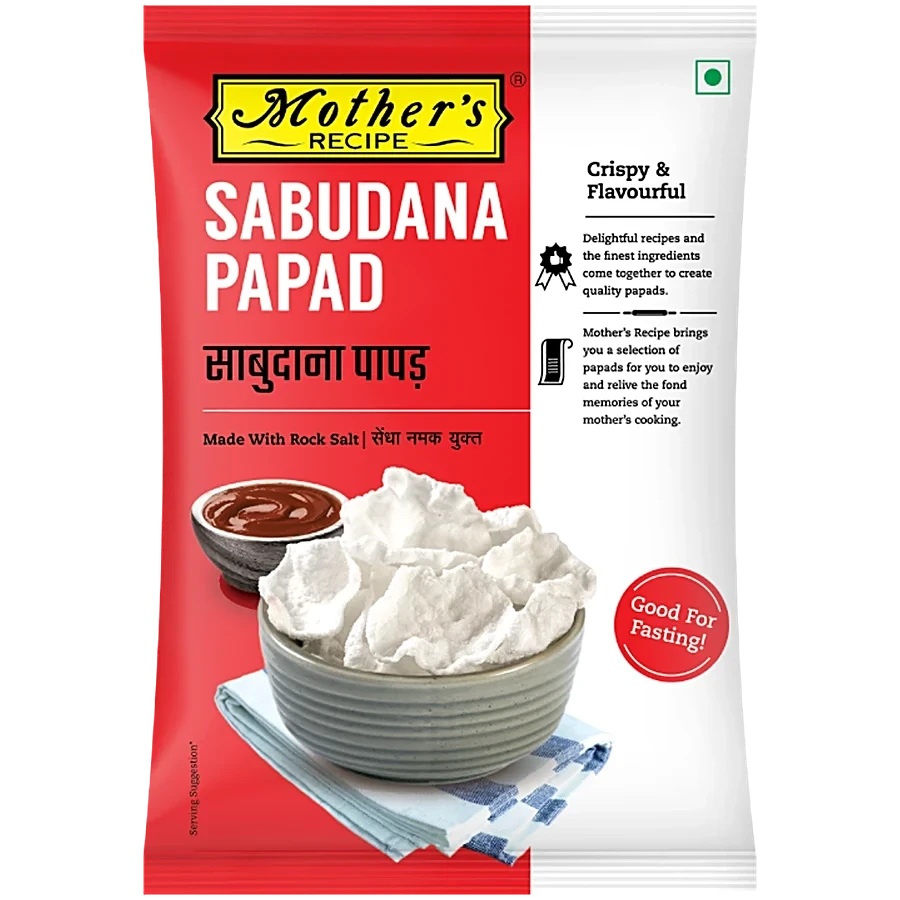 Mother's Recipe Sabudana Papad with Rock Salt 75 g