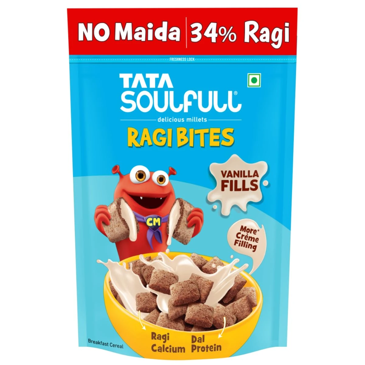 Tata Soulfull Ragi Bites Vanilla Fills, No Maida, Breakfast Cereal 250gm