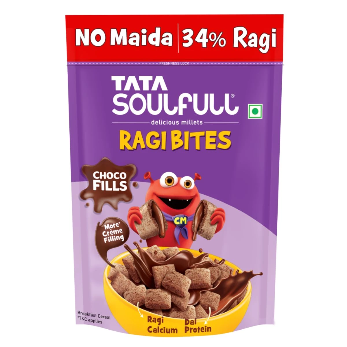 Tata Soulfull Ragi Bites Choco Fills, No Maida, Breakfast Cereal 500gm