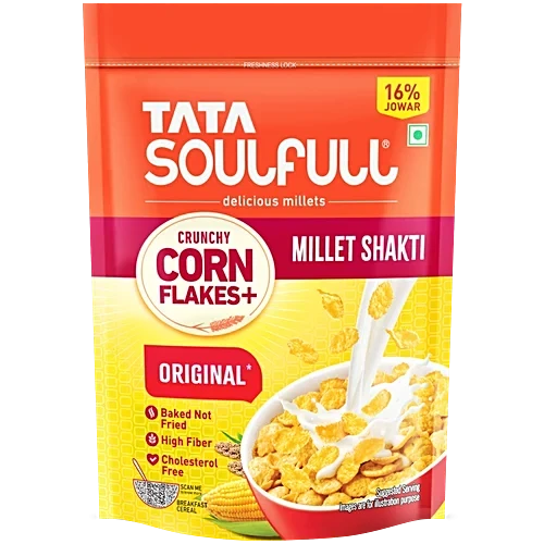 Tata Soulfull Corn Flakes Original (Crunchy Corn and Millets) 475gm