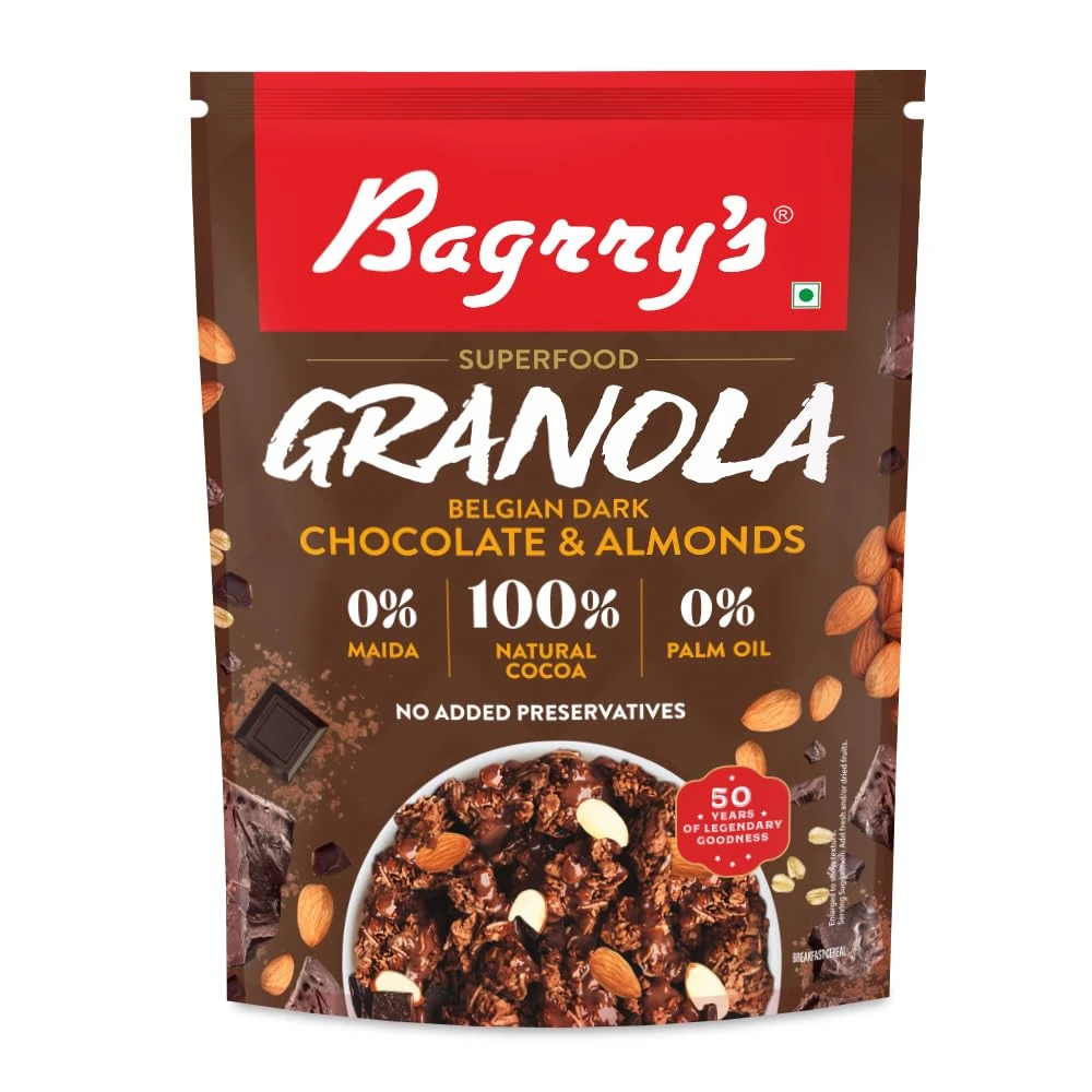 Bagrry's Belgian Dark Chocolate & Almonds Granola 400gm