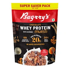 Bagrry's Chocolate Whey Protein With Almond Muesli 750gm