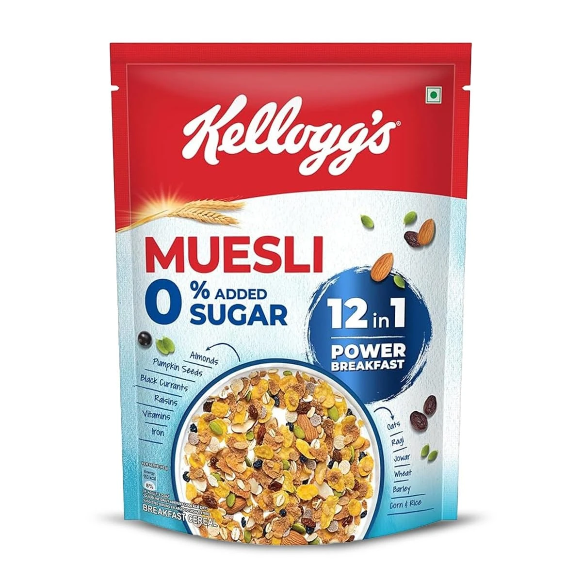 Kellogg's 0% Added Sugar Muesli - Pack of 2 *500gm