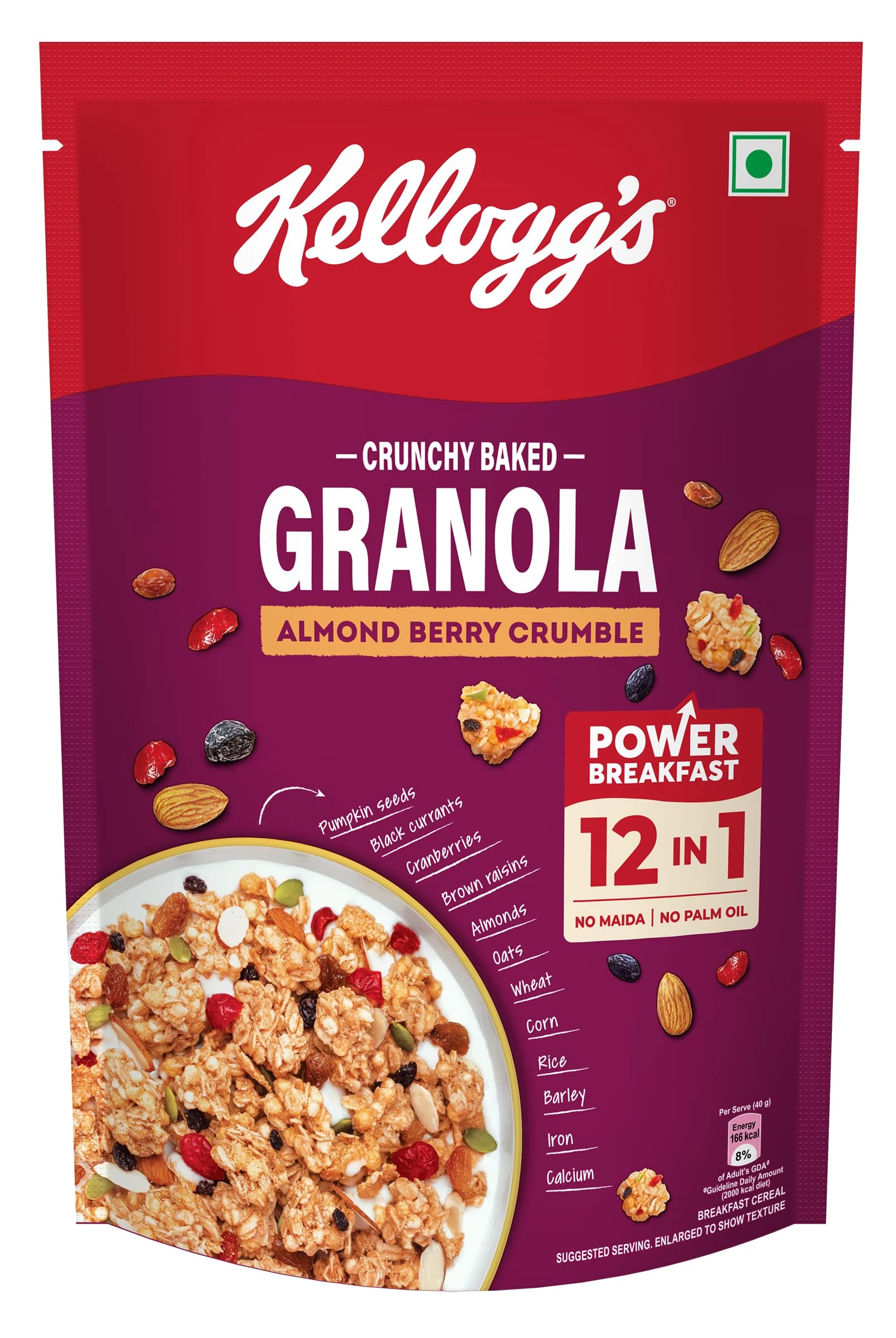 Kellogg's Crunchy Almond Berry Crumble Granola 450gm