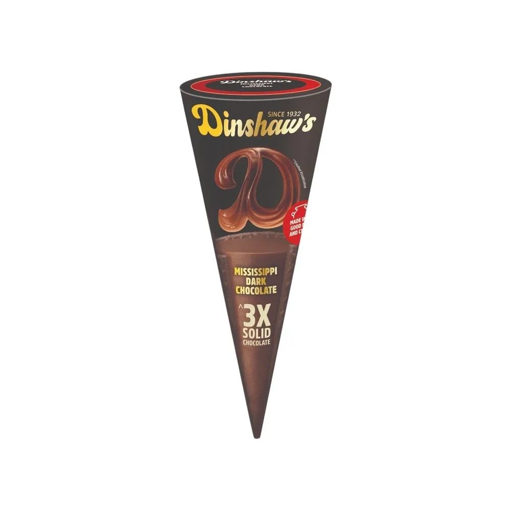 Dinshaw's Missisippi Dark Chocolate Ice Cream Cone 120 ml