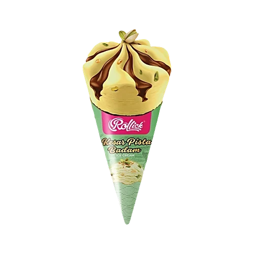 Rollick Kesar Pista Badam Ice Cream Cone 115ML