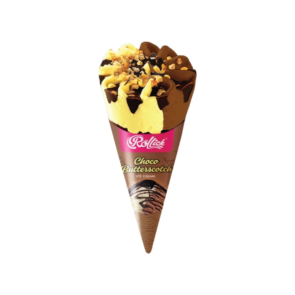 Rollick Choco Butterscotch Ice Cream Cone 115ML
