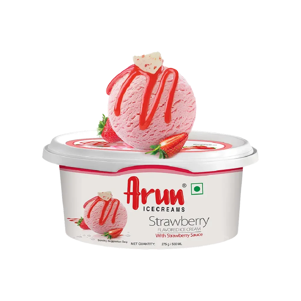 Arun Strawberry Flavoured Ice Cream Tub 500 ml
