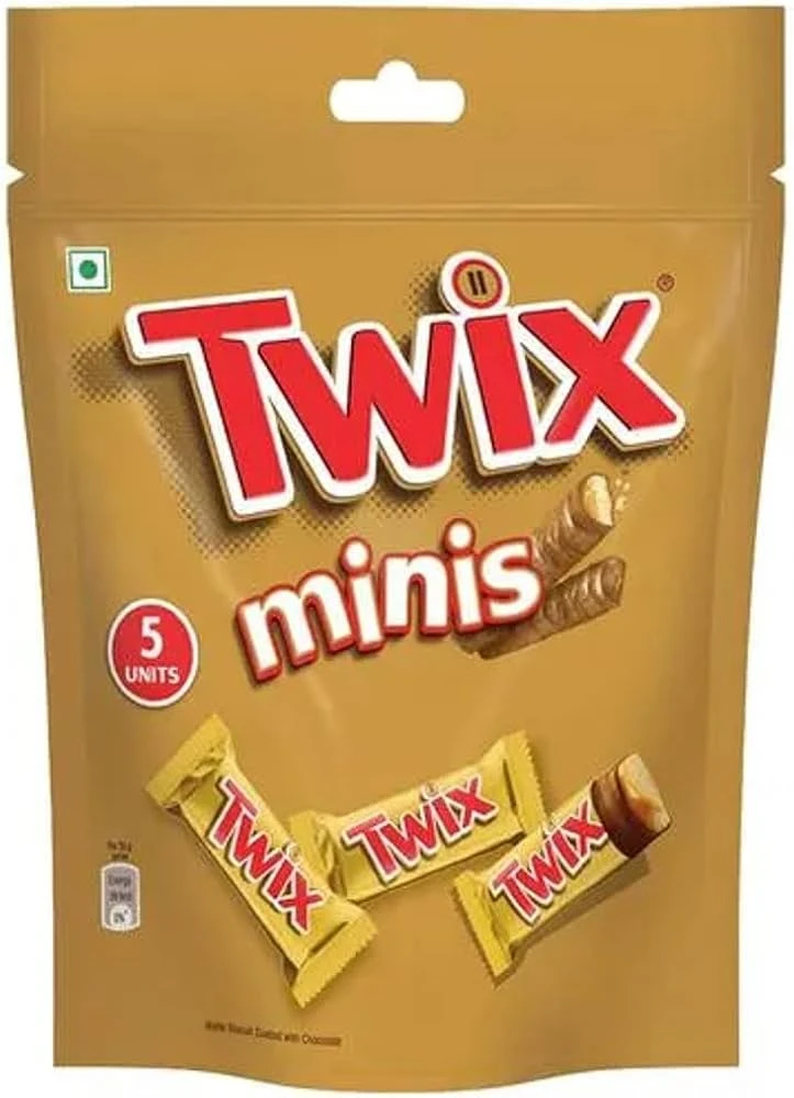 Twix Minis Cookie Caramel Filled Bar Chocolate Pack 100g