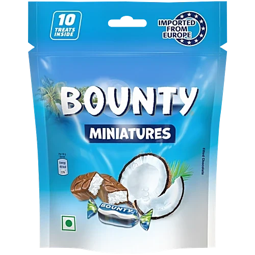 Bounty Miniatures Coconut Filled Bar Chocolate Pack 100 g