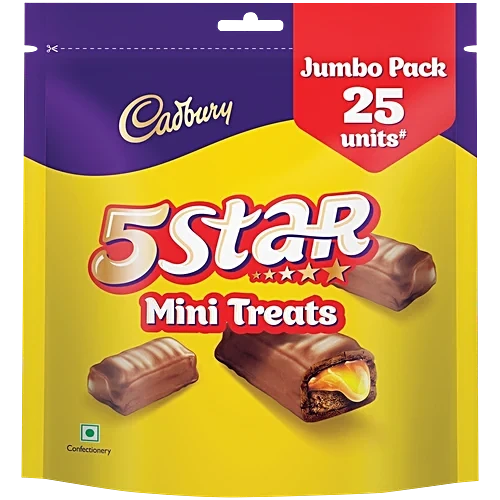Cadbury 5 Star Mini Treats Filled Bar Chocolate Pack 245g