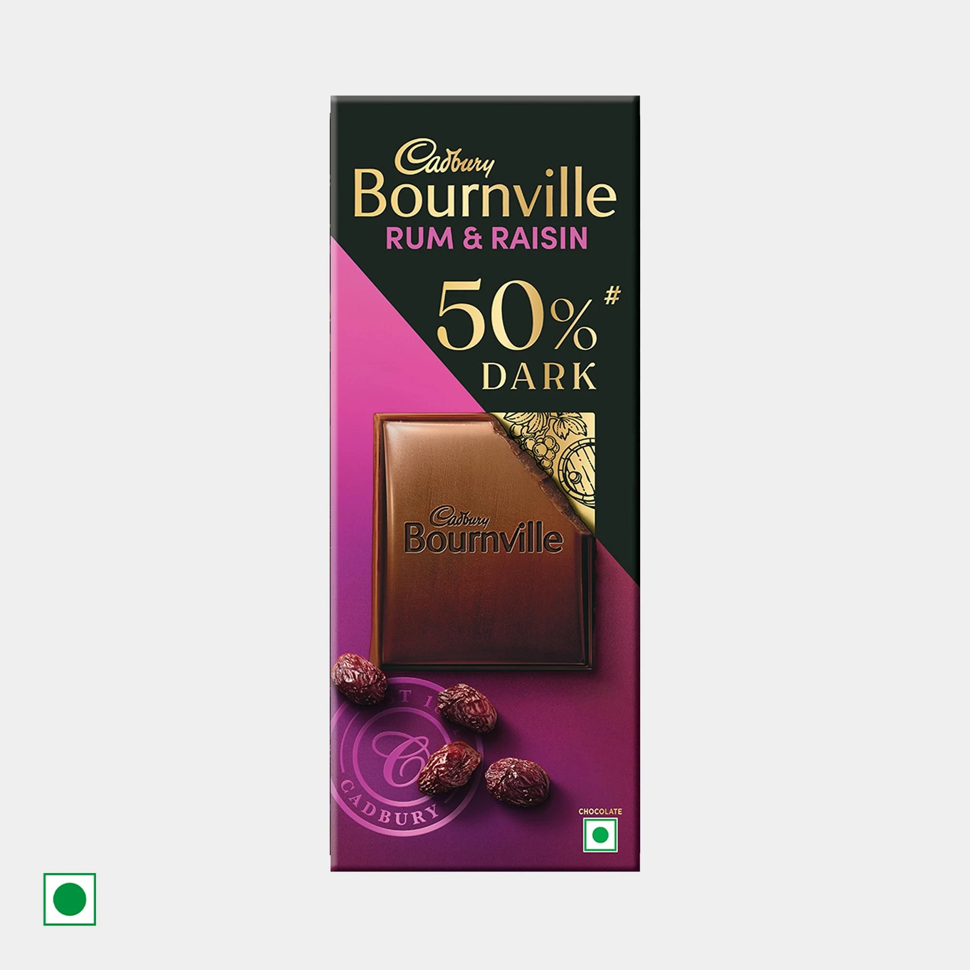 Cadbury Bournville Rum & Raisin Dark Chocolate Bar 78 g